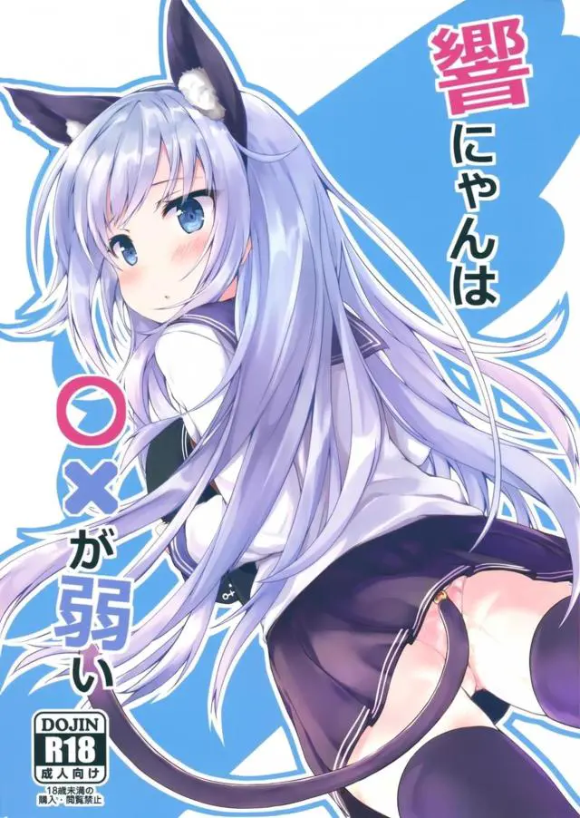 【エロ同人誌・C96】いつもクールな銀髪貧乳艦娘響ちゃんがアナルに尻尾入れられトロ顔にｗ猫耳つけながら手マンされて正常位で二穴挿入されちゃう【艦隊これくしょん～艦これ～】